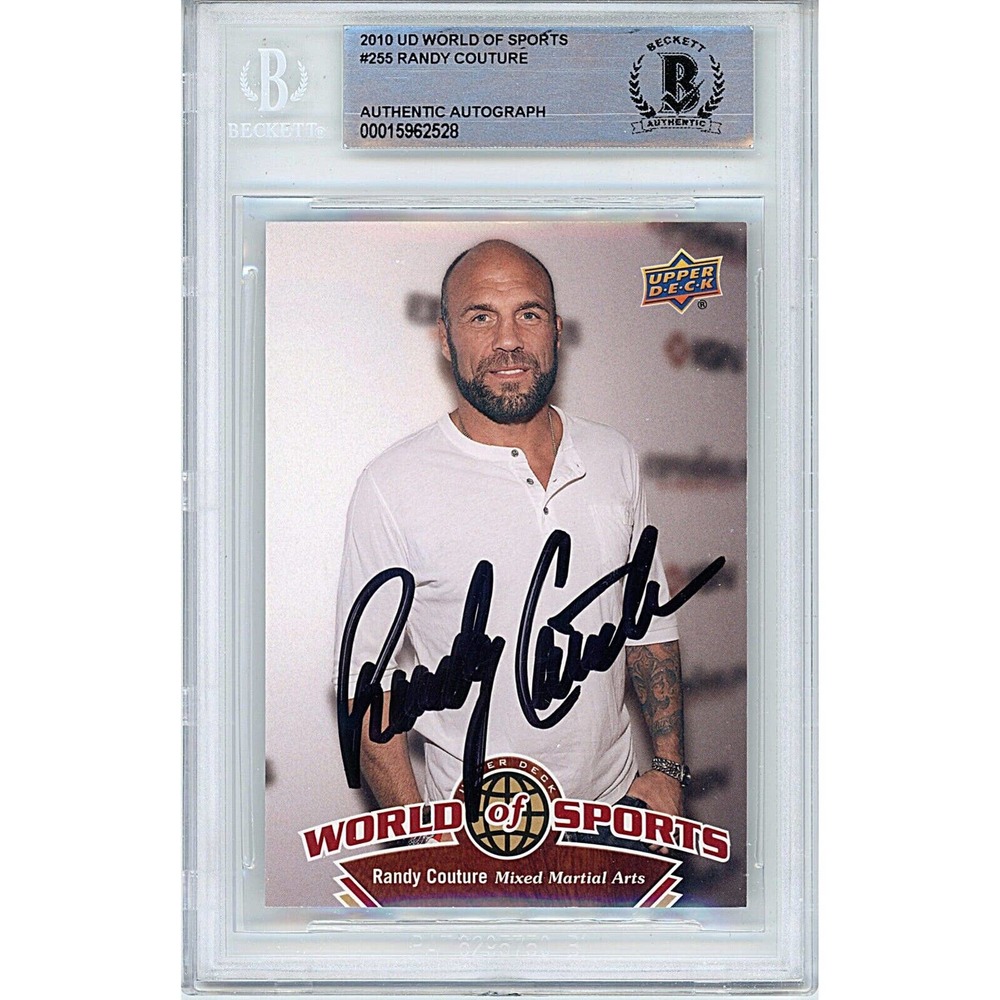 Randy Couture UFC Autographed 2010 Upper Deck MMA Card Beckett Authentic Slab